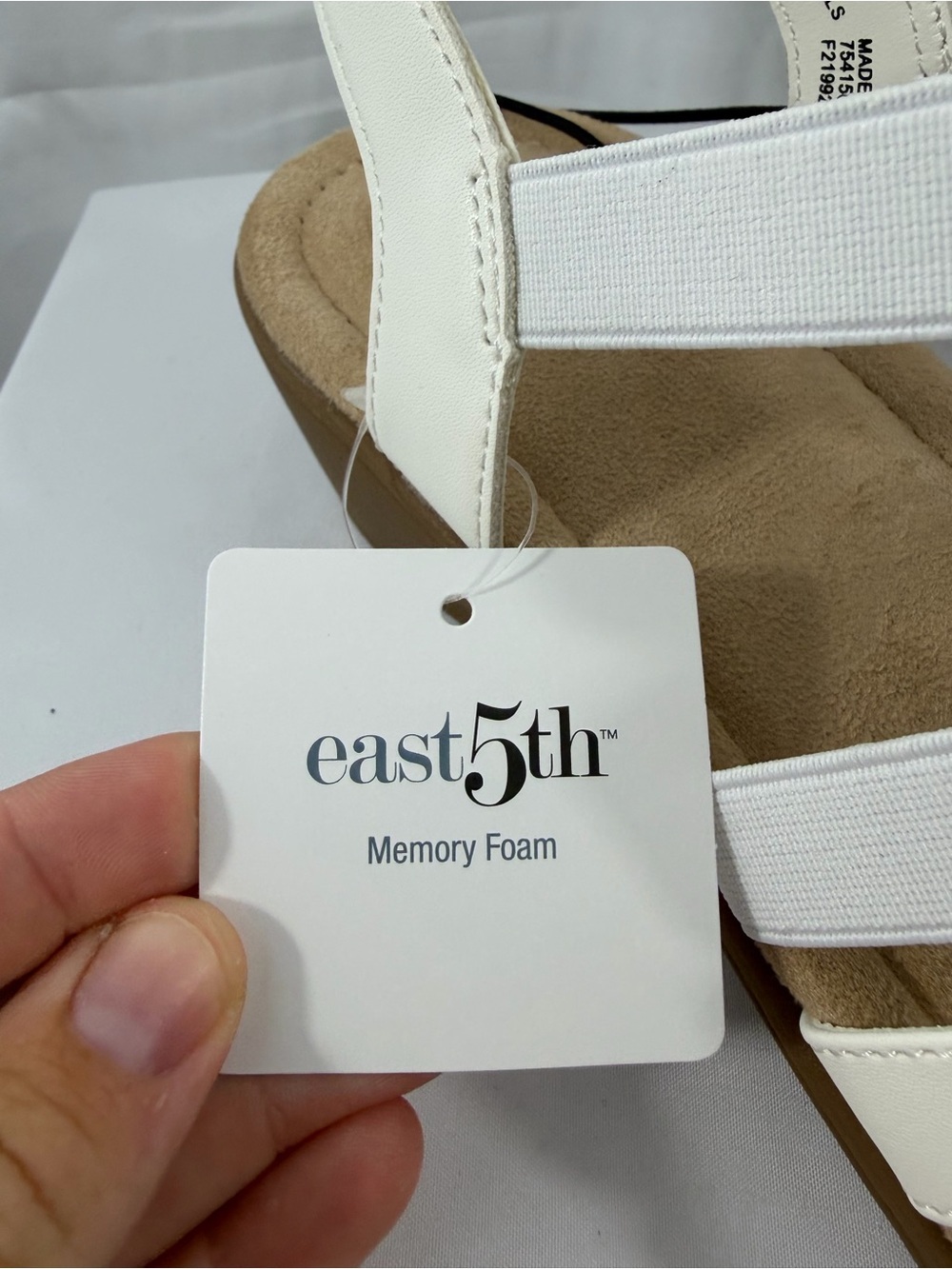 NWT East 5th Women's Size 11 Cream Floral Slingback Wedge Sandals - Picture 2 of 9